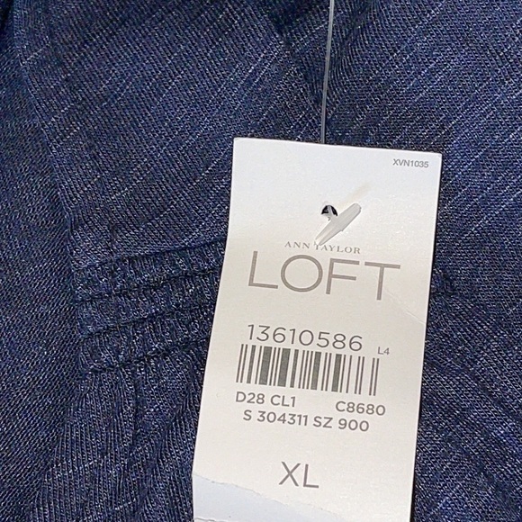 NWT Ann Taylor Loft Viscose Blend Blue tank top blouse Sz. XL - Picture 8 of 8
